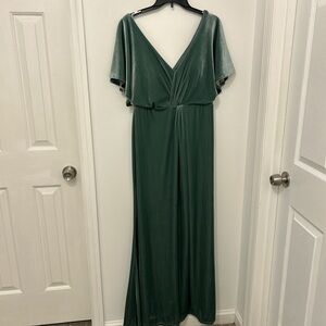 Revelry Green Velvet Maxi Dress Wedding Formal Glam